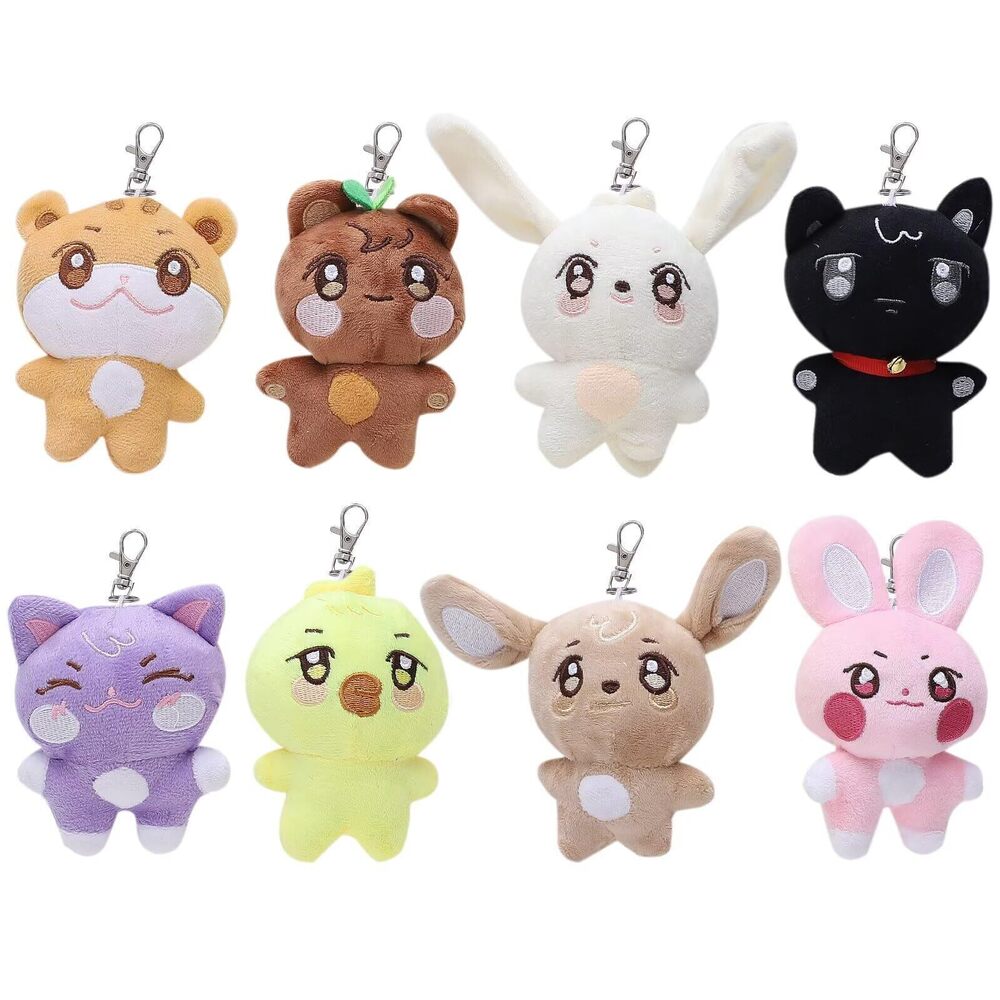1412 Cute Cartoon Animal Keychain Plush Doll Keyring Backpack Handbag Charm
